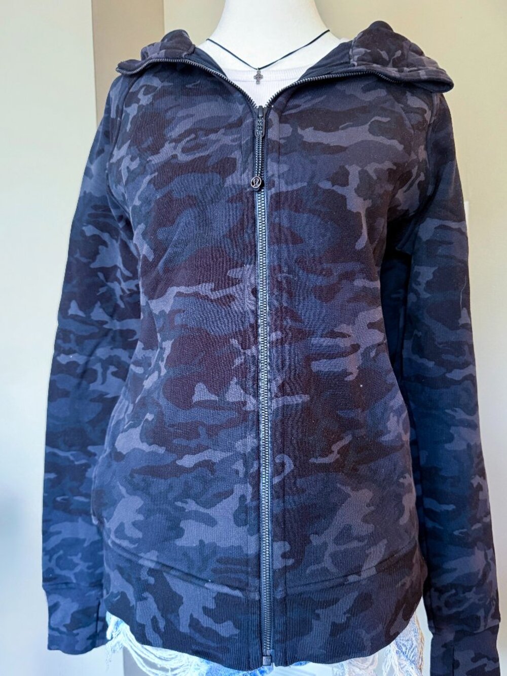 Lululemon Scuba Hoodie Cotton Fleece Incognito Camo Multi Grey 10